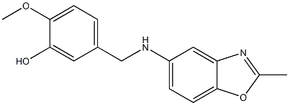 2-methoxy-5-{[(2-methyl-1,3-benzoxazol-5-yl)amino]methyl}phenol Struktur