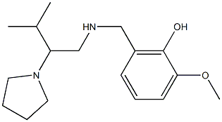 2-methoxy-6-({[3-methyl-2-(pyrrolidin-1-yl)butyl]amino}methyl)phenol Struktur