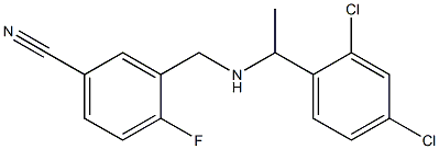 3-({[1-(2,4-dichlorophenyl)ethyl]amino}methyl)-4-fluorobenzonitrile Struktur