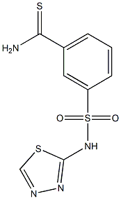 3-(1,3,4-thiadiazol-2-ylsulfamoyl)benzene-1-carbothioamide Struktur