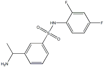 3-(1-aminoethyl)-N-(2,4-difluorophenyl)benzene-1-sulfonamide Struktur