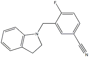 3-(2,3-dihydro-1H-indol-1-ylmethyl)-4-fluorobenzonitrile Struktur