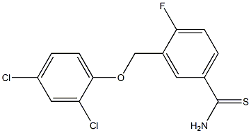 3-(2,4-dichlorophenoxymethyl)-4-fluorobenzene-1-carbothioamide Struktur