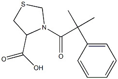 3-(2-methyl-2-phenylpropanoyl)-1,3-thiazolidine-4-carboxylic acid Struktur