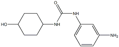 3-(3-aminophenyl)-1-(4-hydroxycyclohexyl)urea Struktur