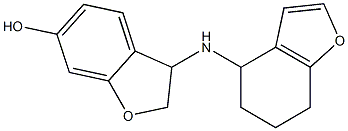 3-(4,5,6,7-tetrahydro-1-benzofuran-4-ylamino)-2,3-dihydro-1-benzofuran-6-ol Struktur