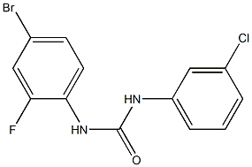 3-(4-bromo-2-fluorophenyl)-1-(3-chlorophenyl)urea Struktur