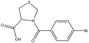 3-(4-bromobenzoyl)-1,3-thiazolidine-4-carboxylic acid Struktur