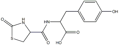 3-(4-hydroxyphenyl)-2-[(2-oxo-1,3-thiazolidin-4-yl)formamido]propanoic acid Struktur