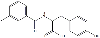 3-(4-hydroxyphenyl)-2-[(3-methylbenzoyl)amino]propanoic acid Struktur