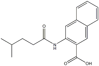 3-(4-methylpentanamido)naphthalene-2-carboxylic acid Struktur