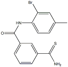 3-(aminocarbonothioyl)-N-(2-bromo-4-methylphenyl)benzamide Struktur