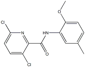 3,6-dichloro-N-(2-methoxy-5-methylphenyl)pyridine-2-carboxamide Struktur