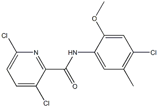 3,6-dichloro-N-(4-chloro-2-methoxy-5-methylphenyl)pyridine-2-carboxamide Struktur