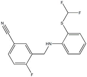 3-[({2-[(difluoromethyl)sulfanyl]phenyl}amino)methyl]-4-fluorobenzonitrile Struktur