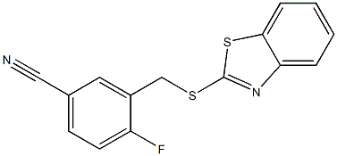 3-[(1,3-benzothiazol-2-ylsulfanyl)methyl]-4-fluorobenzonitrile Struktur