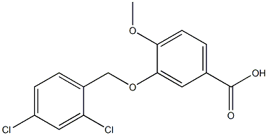 3-[(2,4-dichlorophenyl)methoxy]-4-methoxybenzoic acid Struktur