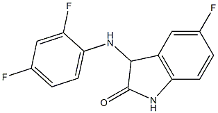 3-[(2,4-difluorophenyl)amino]-5-fluoro-2,3-dihydro-1H-indol-2-one Struktur