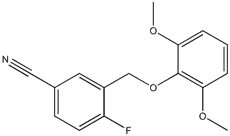 3-[(2,6-dimethoxyphenoxy)methyl]-4-fluorobenzonitrile Struktur