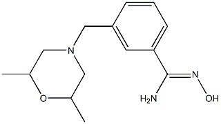 3-[(2,6-dimethylmorpholin-4-yl)methyl]-N'-hydroxybenzenecarboximidamide Struktur