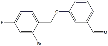 3-[(2-bromo-4-fluorophenyl)methoxy]benzaldehyde Struktur