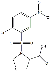 3-[(2-chloro-5-nitrobenzene)sulfonyl]-1,3-thiazolidine-4-carboxylic acid Struktur