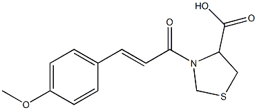 3-[(2E)-3-(4-methoxyphenyl)prop-2-enoyl]-1,3-thiazolidine-4-carboxylic acid Struktur