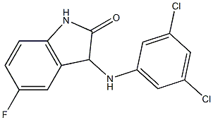 3-[(3,5-dichlorophenyl)amino]-5-fluoro-2,3-dihydro-1H-indol-2-one Struktur