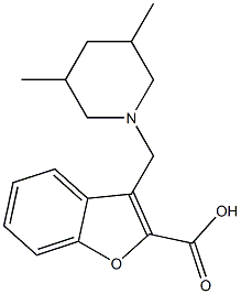 3-[(3,5-dimethylpiperidin-1-yl)methyl]-1-benzofuran-2-carboxylic acid Struktur