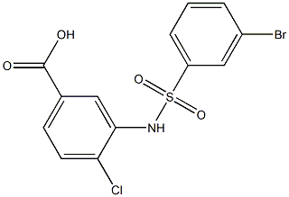 3-[(3-bromobenzene)sulfonamido]-4-chlorobenzoic acid Struktur