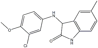 3-[(3-chloro-4-methoxyphenyl)amino]-5-methyl-2,3-dihydro-1H-indol-2-one Struktur