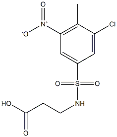 3-[(3-chloro-4-methyl-5-nitrobenzene)sulfonamido]propanoic acid Struktur