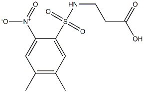 3-[(4,5-dimethyl-2-nitrobenzene)sulfonamido]propanoic acid Struktur