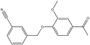 3-[(4-acetyl-2-methoxyphenoxy)methyl]benzonitrile Struktur