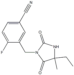 3-[(4-ethyl-4-methyl-2,5-dioxoimidazolidin-1-yl)methyl]-4-fluorobenzonitrile Struktur