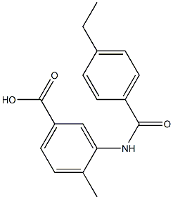 3-[(4-ethylbenzene)amido]-4-methylbenzoic acid Struktur