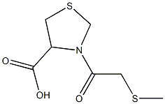 3-[2-(methylsulfanyl)acetyl]-1,3-thiazolidine-4-carboxylic acid Struktur