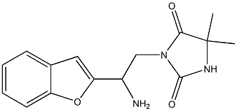 3-[2-amino-2-(1-benzofuran-2-yl)ethyl]-5,5-dimethylimidazolidine-2,4-dione Struktur