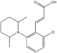 3-[2-chloro-6-(2,6-dimethylpiperidin-1-yl)phenyl]prop-2-enoic acid Struktur