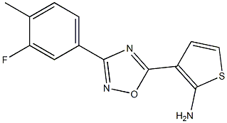 3-[3-(3-fluoro-4-methylphenyl)-1,2,4-oxadiazol-5-yl]thiophen-2-amine Struktur