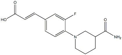 3-[4-(3-carbamoylpiperidin-1-yl)-3-fluorophenyl]prop-2-enoic acid Struktur