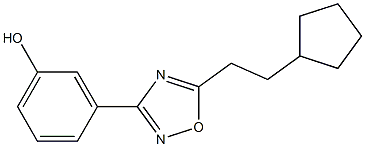 3-[5-(2-cyclopentylethyl)-1,2,4-oxadiazol-3-yl]phenol Struktur