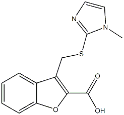 3-{[(1-methyl-1H-imidazol-2-yl)sulfanyl]methyl}-1-benzofuran-2-carboxylic acid Struktur