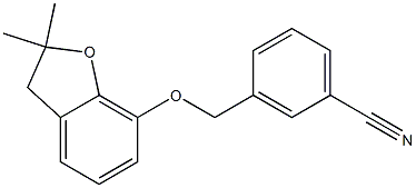 3-{[(2,2-dimethyl-2,3-dihydro-1-benzofuran-7-yl)oxy]methyl}benzonitrile Struktur