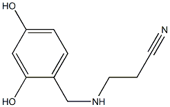 3-{[(2,4-dihydroxyphenyl)methyl]amino}propanenitrile Struktur