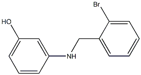 3-{[(2-bromophenyl)methyl]amino}phenol Struktur