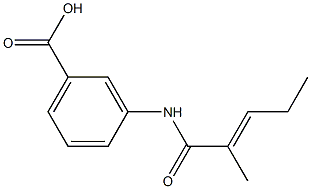 3-{[(2E)-2-methylpent-2-enoyl]amino}benzoic acid Struktur