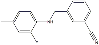 3-{[(2-fluoro-4-methylphenyl)amino]methyl}benzonitrile Struktur