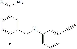 3-{[(3-cyanophenyl)amino]methyl}-4-fluorobenzamide Struktur