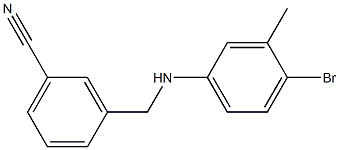 3-{[(4-bromo-3-methylphenyl)amino]methyl}benzonitrile Struktur